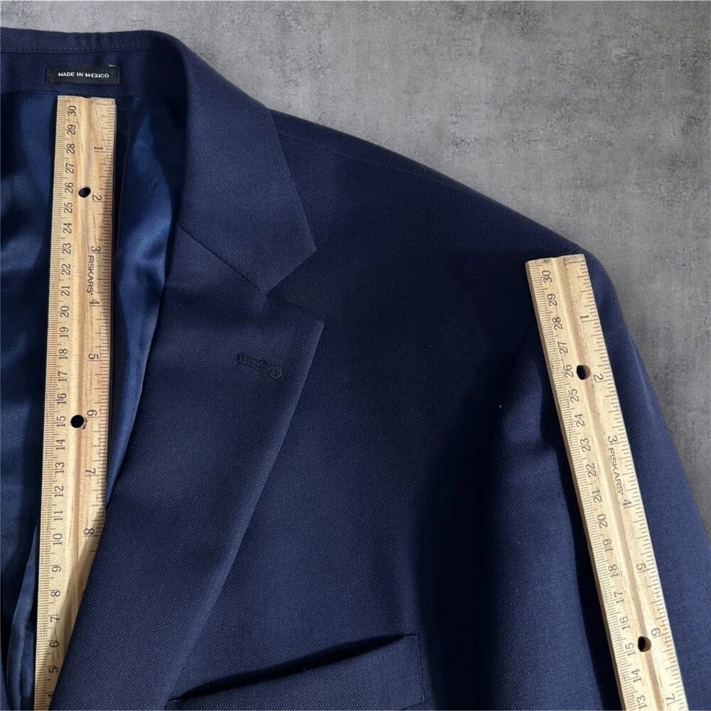 JOSEPH ABBOUD Men’s 42R Navy Blazer Sport Coat 2 Button Jacket 100% Wool Suits